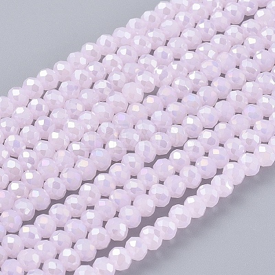 Electroplate Glass Beads Strands EGLA-A034-P1mm-B12-1