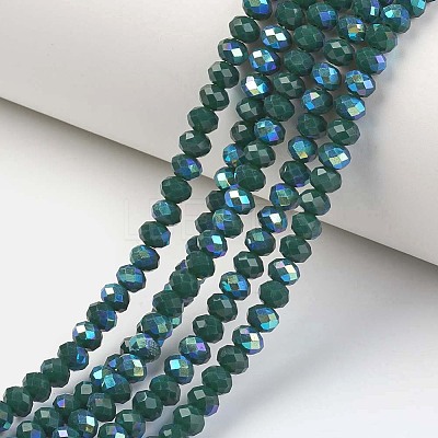 Electroplate Opaque Solid Color Glass Beads Strands EGLA-A044-P1mm-L12-1