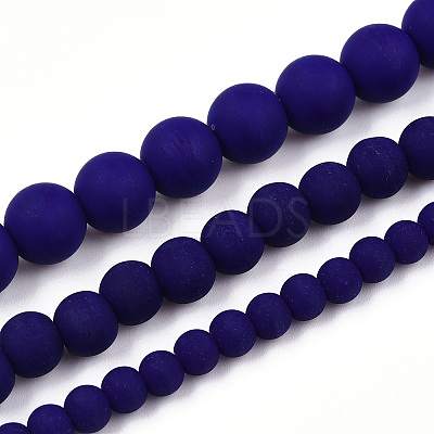 Opaque Glass Beads Strands X-GLAA-T032-P8mm-MD03-1
