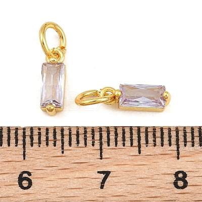 Brass Micro Pave Cubic Zirconia Charms ZIRC-F111-03G-13-1
