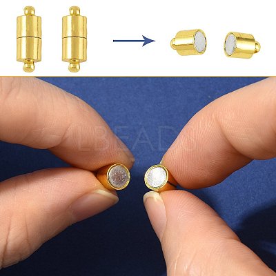 10 Bags Brass Magnetic Clasps with Loops KK-FS0002-02P-1