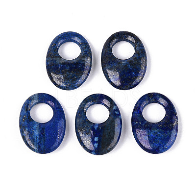 Natural Lapis Lazuli Large Hole Pendants G-N348-06A-01-1
