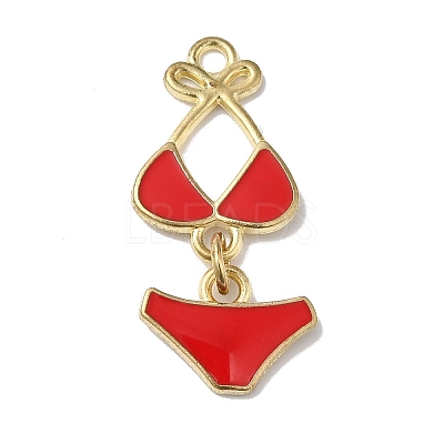 Golden Tone Alloy Enamel Pendants ENAM-O052-01G-01-1