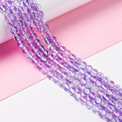 Synthetic Moonstone Beads Strands G-E573-02A-11-1