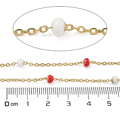 304 Stainless Steel Enamel Link Chains AJEW-Z028-09G-09-1