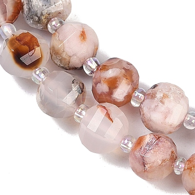 Natural Cherry Blossom Agate Beads Strands G-G182-B40-03-1