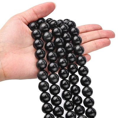 Natural Obsidian Beads Strands G-G099-14mm-24-1