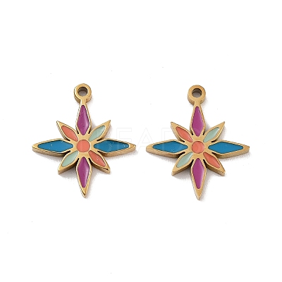 Ion Plating(IP) 316 Stainless Steel Enamel Charms X-STAS-U014-69G-1