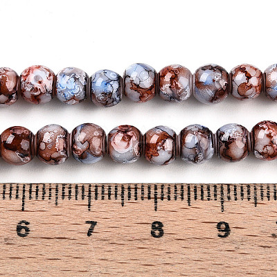 Baking Paint Glass Beads Strands X-DGLA-N003-6mm-A03-1