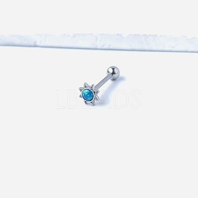 Sun 316L Surgical Stainless Steel with Synthetic Opal Tongue Rings FS-WGFD6E3-13-1
