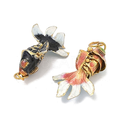 Brass Cloisonne Pendants KK-K416-01G-1
