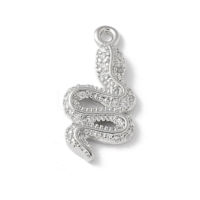 Brass Micro Pave Clear Cubic Zirconia Pendants KK-S505-04P-01-1