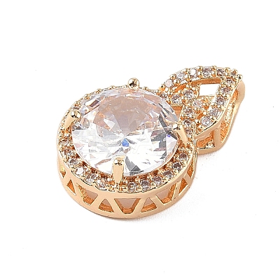 Brass Micro Pave Cubic Zirconia Pendants KK-E795-08KCG-1