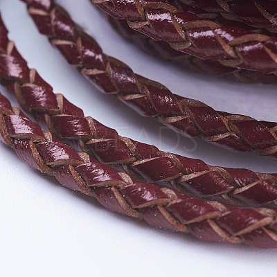 1 Roll Round Braided Cowhide Cords WL-SC0001-01A-1