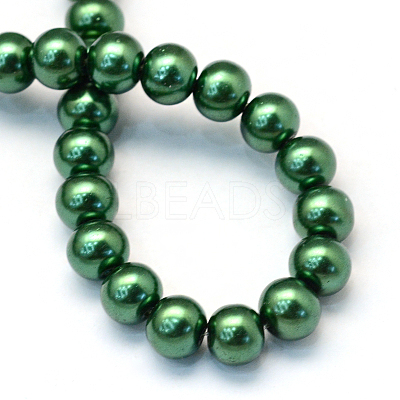 Baking Paint Pearlized Glass Pearl Round Bead Strands HY-Q003-10mm-71-1