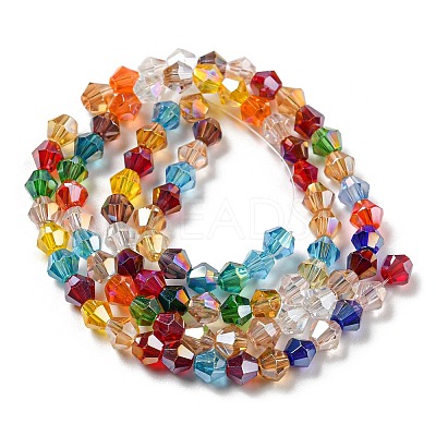 Transparent Electroplate Glass Beads Strands GLAA-F029-4mm-A29-1