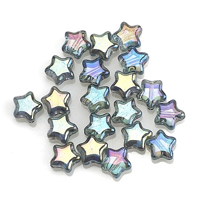 Electroplate Transparent Glass Beads GLAA-WH0033-128B-03-1