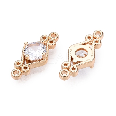 Brass Pave Faceted Glass Connector Charms FIND-T070-03A-1