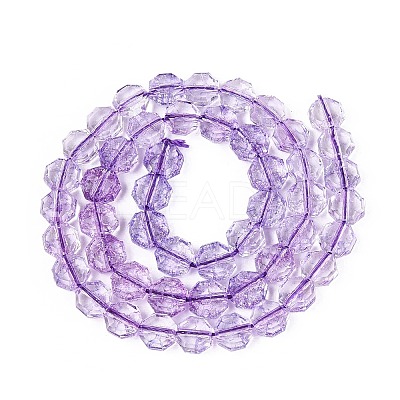 Transparent Crackle Glass Beads Strands GLAA-Q108-03A-06-1