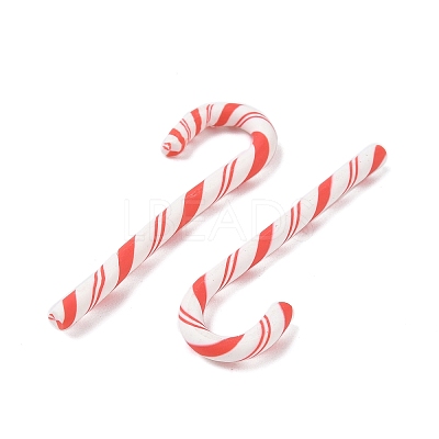 Christmas Candy Cane Handmade Polymer Clay Beads CLAY-P005-04F-1