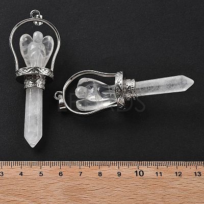 Natural Quartz Crystal Pointed Big Pendants KK-H491-01P-09-1