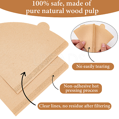 100Pcs Paper Coffee Filters FIND-CN0002-08-1