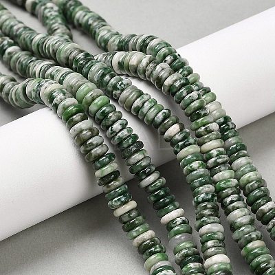 Natural Green Spot Jasper Beads Strands G-Q159-B35-01-1