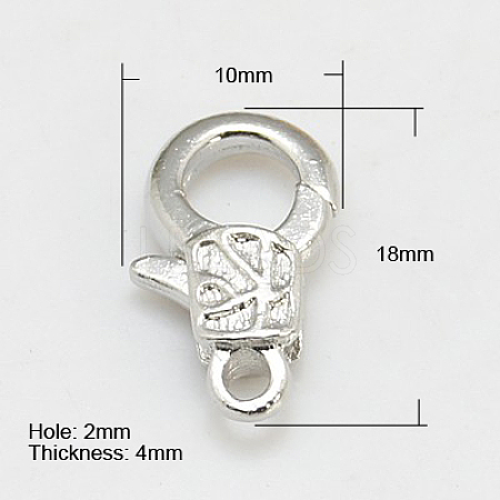 Alloy Lobster Claw Clasps PALLOY-G064-S-1
