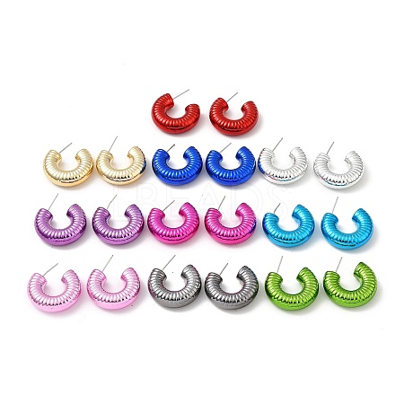 Ring Acrylic Stud Earrings EJEW-P251-21-1