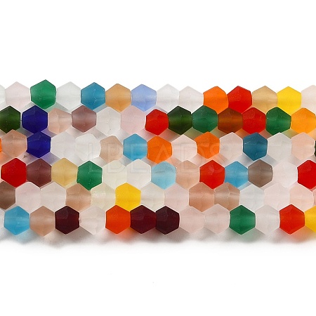 Imitate Austrian Crystal Frosted Glass Beads Strands GLAA-F029-TM4mm-B29-1