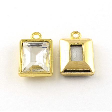 Rectangle Faceted Glass Pendants X-TIBE-Q050-190H-LF-1