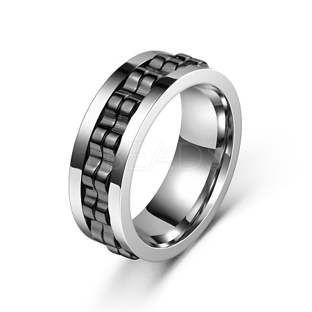 304 Stainless Steel Gear Rotatable Finger Rings FS-WGAD37A-10-1