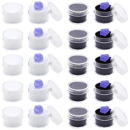 20Pcs 2 Colors Round Jewelry Clear Plastic Loose Diamond Storage Box CON-GF0001-15B-1