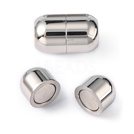 Tarnish Resistant Smooth 304 Stainless Steel Magnetic Clasps with Glue-in Ends STAS-H048-1-1