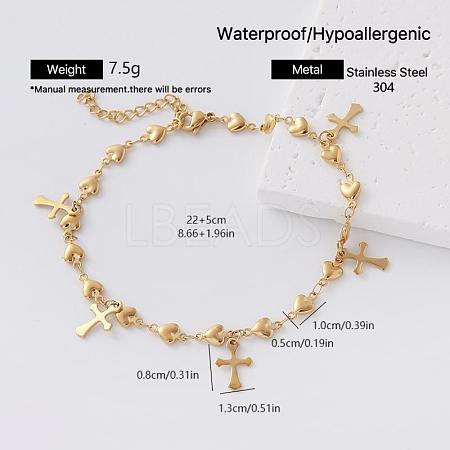 Religion 304 Stainless Steel Charm Anklets for Women RS4096-4-1