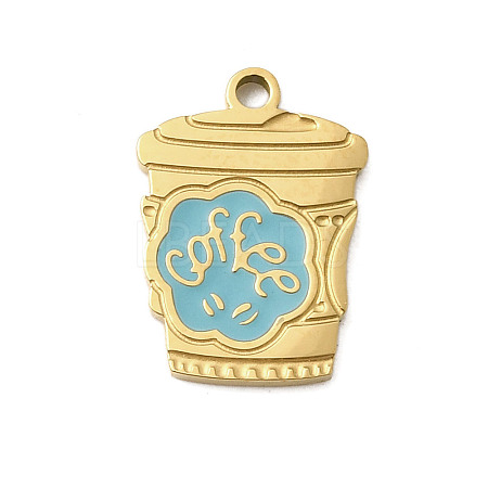 304 Stainless Steel Enamel Pendants STAS-I336-01G-02-1