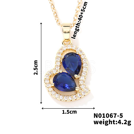 Elegant and Unique Style Brass & Glass Lock Collar Heart Pendant Necklaces for Women FN1868-5-1