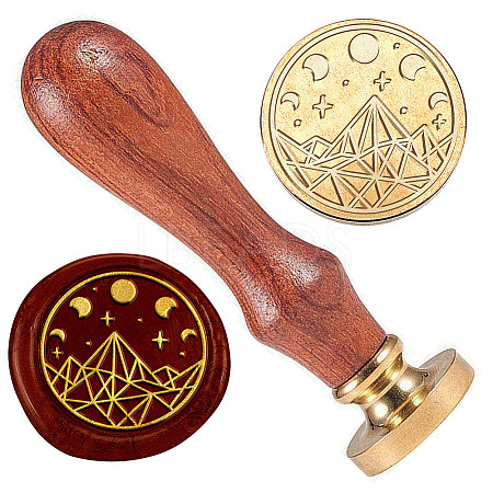Golden Plated Brass Sealing Wax Stamp Head AJEW-WH0208-928-1