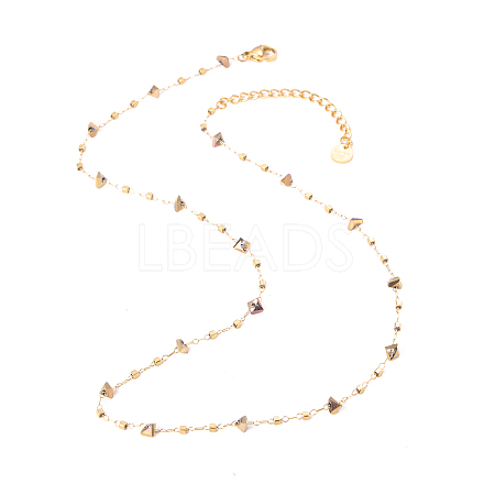 304 Stainless Steel Link Chain Necklaces for Women STAS-OY015-51G-1