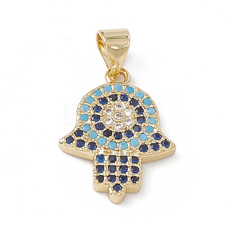 Rack Plating Brass Micro Pave Cubic Zirconia Pendants KK-G451-19G-1