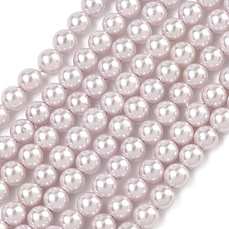 Electroplated Shell Pearl Beads Strands BSHE-G041-4mm-06-1