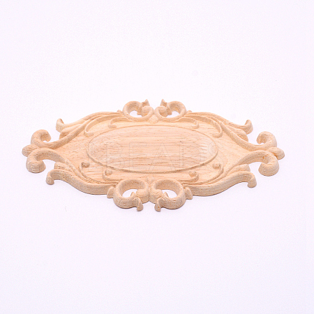   Natural Wood Carved Onlay Applique Craft WOOD-PH0001-34-1