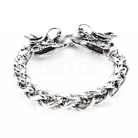 Men's Alloy Wheat Chain Bracelet BJEW-N015-006-1