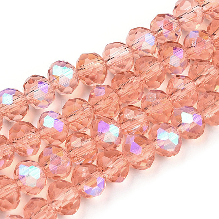 Electroplate Glass Beads Strands EGLA-A034-T3mm-L24-1