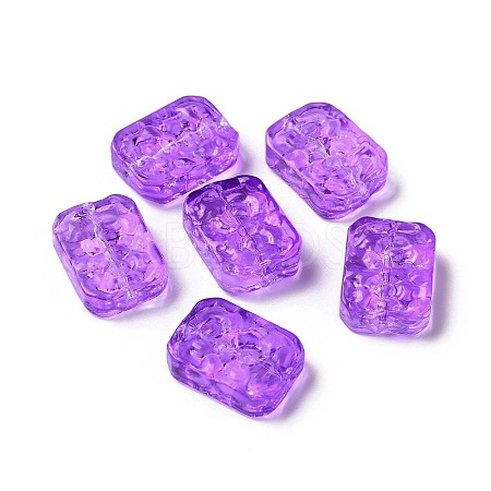 Transparent Spray Painted Glass Beads X-GLAA-I050-08F-1