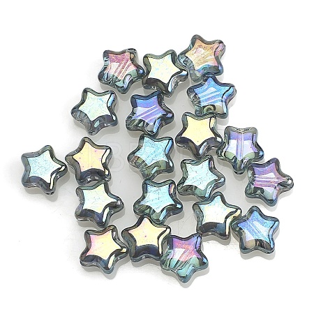 Electroplate Transparent Glass Beads GLAA-WH0033-128B-03-1