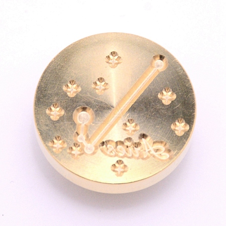 Brass Wax Sealing Stamp Head AJEW-TAC0026-01LG-01-1
