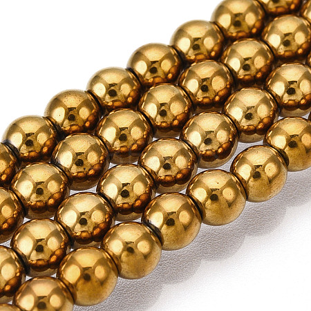 Non-magnetic Synthetic Hematite Beads Strands G-S096-4mm-2-1