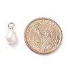 Grade B Natural Cultured Freshwater Pearl Charms X-PALLOY-JF01497-02-5