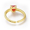 Brass Micro Pave Cubic Zirconia Heart Solitaire Rings RJEW-N031-26-3